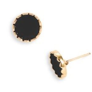 Kate Spade black & gold studs